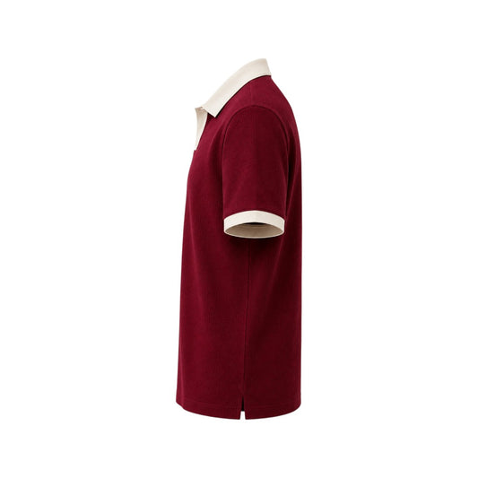 Men's Premium Burgundy Contrast Polo T-Shirt