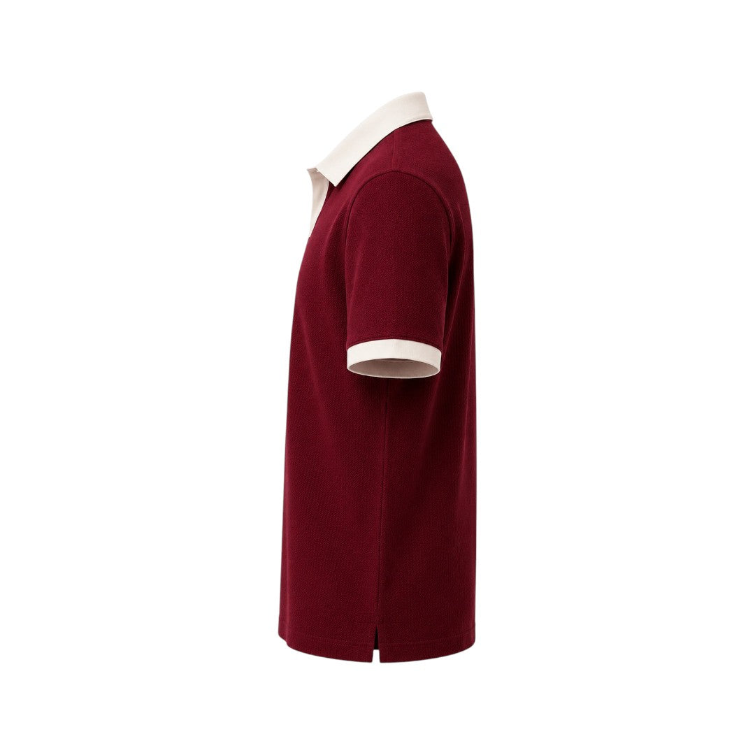 Men's Premium Burgundy Contrast Polo T-Shirt